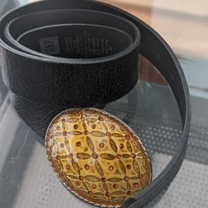 Vintage GAP large buckle genuine leather belt